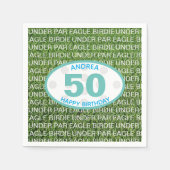 ゴルファーグリーンイーグルバーディパー50誕生日 スタンダードカクテルナプキン (正面)