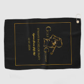 ゴルファーグルームバチュラーパーティクラシックラグジュアリー金ゴールド ゴルフタオル (横)