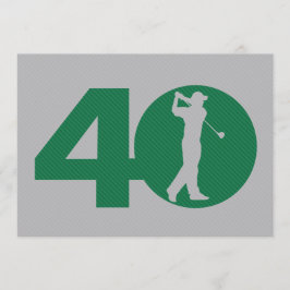 ゴルファーゴルフグリーングレー40歳誕生日招待状 招待状