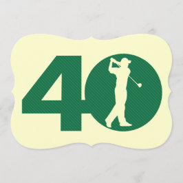 ゴルファーゴルフグリーンタン40歳誕生日招待状 招待状