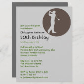 ゴルファーゴルフゴルフ50誕生日 招待状 (正面/裏面)