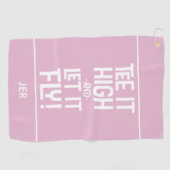 ゴルファーゴルフティーおもしろいおもしろいピンク ゴルフタオル (横)