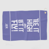 ゴルファーゴルフティーユーモアおもしろいモノグラムペリウィンクルかわいい ゴルフタオル (横)