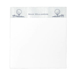 ゴルファーゴルフボールレトロモノグラム名 ノートパッド