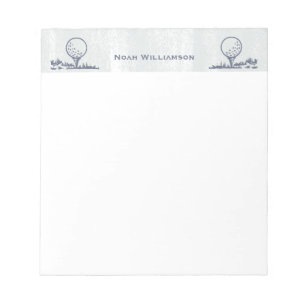 ゴルファーゴルフボールレトロモノグラム名 ノートパッド