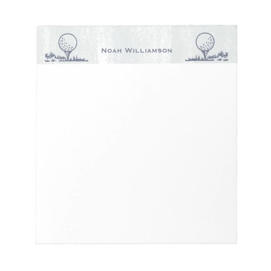 ゴルファーゴルフボールレトロモノグラム名 ノートパッド (正面)