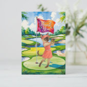 ゴルファーサンキューカードをグリーンに猫好きしたゴルフ サンキューカード (スタンド正面)