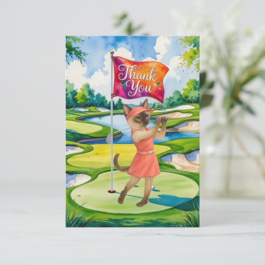ゴルファーサンキューカードをグリーンに猫好きしたゴルフ サンキューカード (スタンド正面)
