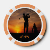 ゴルファーサンセットカスタムトランプのポーカーチップ ポーカーチップ (裏面)