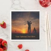 ゴルファーサンセットカスタム文字紙ナプキン スタンダードランチョンナプキン (インサイチュ)