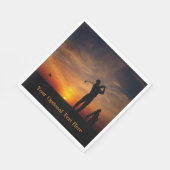 ゴルファーサンセットカスタム文字紙ナプキン スタンダードランチョンナプキン (角)