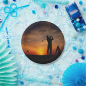 ゴルファーサンセットカスタム紙プレート ペーパープレート (パーティー)