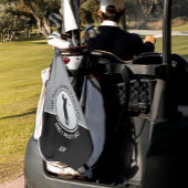 ゴルファーシルエットゴルフコース引用文ブラックグレー ゴルフタオル