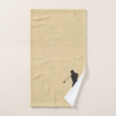 ゴルファーシルエットスポーツデザインレザールック バスタオルセット (ハンドタオル)