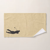 ゴルファーシルエットスポーツデザインレザールック バスタオルセット (ハンドタオル)