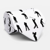 ゴルファーシルエットパターブラックとホワイト ネクタイ (ロール)
