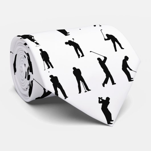 ゴルファーシルエットパターブラックとホワイト ネクタイ (ロール)