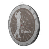 ゴルファースイングクラブグレーブラウンゴルフパーソナライズされたァー ダーツボード (正面右)