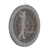 ゴルファースイングクラブグレーブラウンゴルフパーソナライズされたァー ダーツボード (正面左)