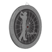 ゴルファースイングクラブブラックグレーゴルフパーソナライズされた場 ダーツボード (正面左)