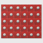 ゴルファーズのフェスティバルクリスマスデザイン – サンタだ！ ラッピングペーパー (フラット)