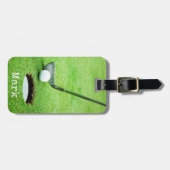 ゴルファーバッグラベルでゴルフボールを穴に開ける ラゲッジタグ (正面横)