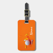 ゴルファーバッグラベル(ゴルフボールとティーをオレンジに付けたもの) ラゲッジタグ (正面縦)