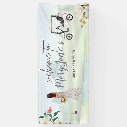 ゴルファーバナー用ゴルフブライダルシャワー 横断幕 (縦)