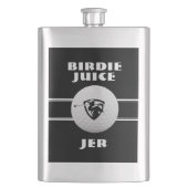 ゴルファーバーディユーモアスポーツゴルフゲーカスタムムブラック フラスク (正面)