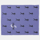 ゴルファーパターンモノグラム名イニシャルペリウィンクル フリースブランケット (正面(横))