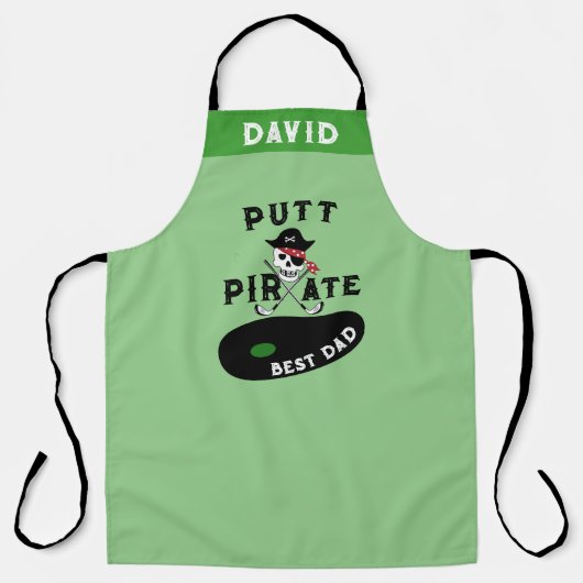 ゴルファーパパギフトパーソナライズされたゴルフ海賊シェフ エプロン (正面)
