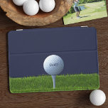 ゴルファーパパゴルフボールモノグラムネイビーブルースポーツ iPad MINIカバー<br><div class="desc">グリーンのティーにゴルフボールが座り、パパの名前を宇宙した。</div>