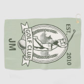 ゴルファーパーソナライズされたとのゴルフクラブモノグラムデザイン ゴルフタオル (横)