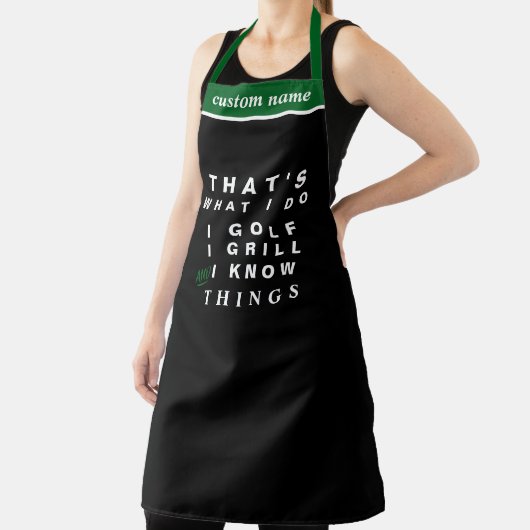 ゴルファーパーソナライズされたグリルBBQシェフメンズウィメンズ エプロン (インサイチュ)
