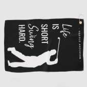 ゴルファーパーソナライズされたモダン引用文 ゴルフタオル (横)