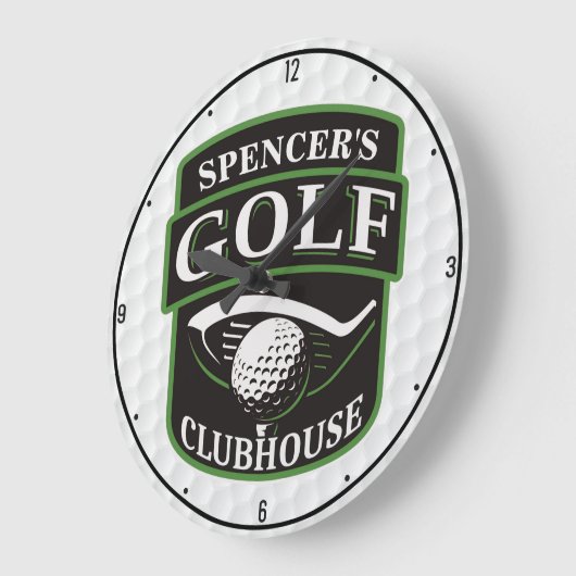 ゴルファープロゴルフプレーヤークラブクラブクラブクラブハウスパーソナライズされた ラージ壁時計 (傾斜)