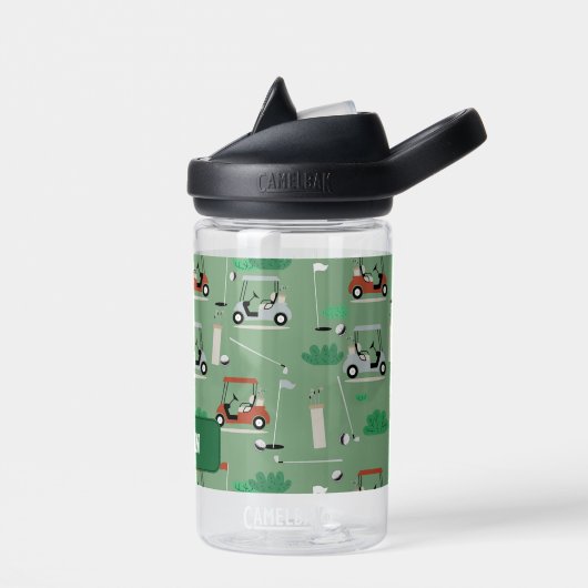 ゴルファーモダンゴルフテーマパーソナライズされた名 ウォーターボトル (左面)