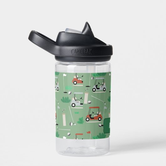 ゴルファーモダンゴルフテーマパーソナライズされた名 ウォーターボトル (右面)