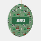 ゴルファーモダンゴルフテーマパーソナライズされた名 セラミックオーナメント (右)