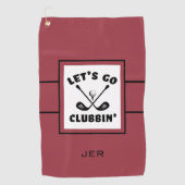 ゴルファーモダンゴルフモノグラムプロスポーツレッドブラック ゴルフタオル (正面)