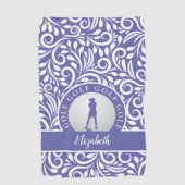 ゴルファーモダンパターン名ペリウィンクルブルースポーツ ゴルフタオル (正面)