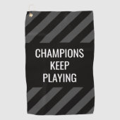 ゴルファーモダンブラック感動的引用文 ゴルフタオル (正面)