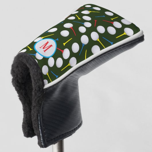 ゴルファーモダンモノグラパターン(の模様が)あるム ゴルフヘッドカバー (3/4 正面)