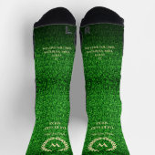 ゴルファーモダンモノグラムグラスグリーンラッキーゴルフ ソックス (上部)