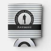 ゴルファーモノグラムのネームブラックグレースポーツノベルティ 缶クーラー (正面)