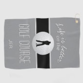 ゴルファーモノグラムゴルフスポーツ引用文グレーキュート ゴルフタオル (横)