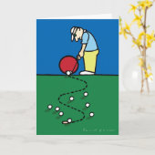 ゴルファー付きグリーティングカードイラストレーション カード (黄色い花)