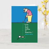 ゴルファー付きグリーティングカードイラストレーション カード (黄色い花)