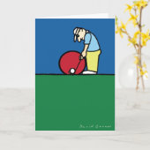 ゴルファー付きグリーティングカードイラストレーション カード (黄色い花)