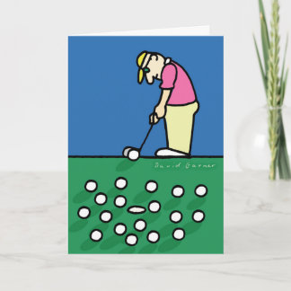 ゴルファー付き父の日のカードイラストレーション カード